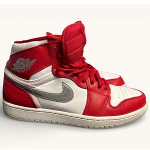 Nike Air Jordan 1 Retro High Silver Medal Gym Red White Mens Size 10